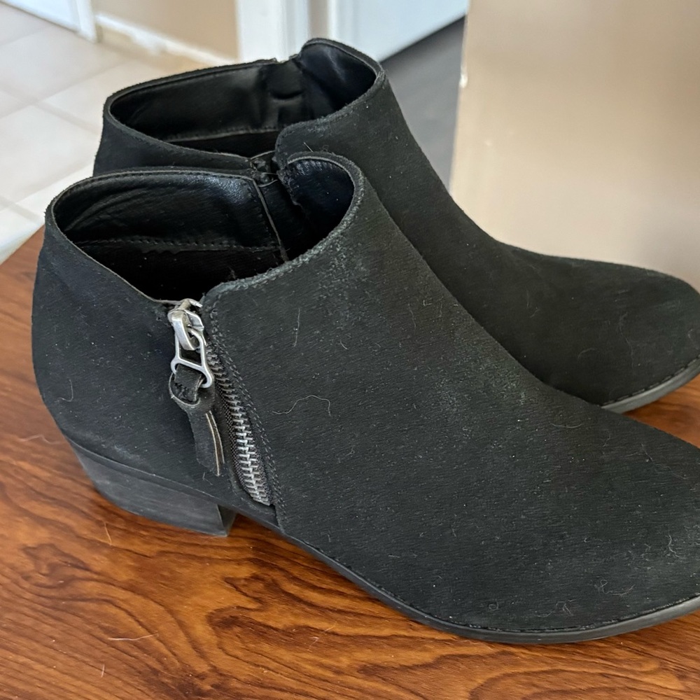 Harlow Black Ankle Booties with Zipper
